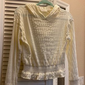 Kori - Ivory cream top with hood